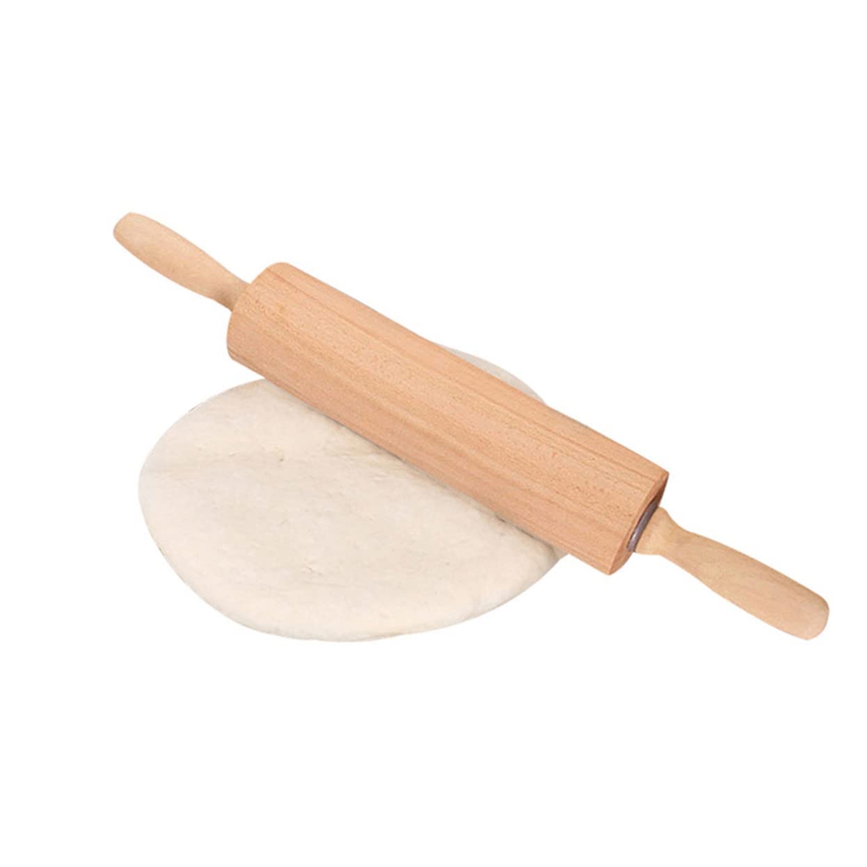 Rodillo de Amasar de Madera 47x6cm sin Pintar, 2 Piezas | Cera, Rodillo Suave Rodamientos Inoxidables, para Pastelería y Repostería, Cookies y Pizza