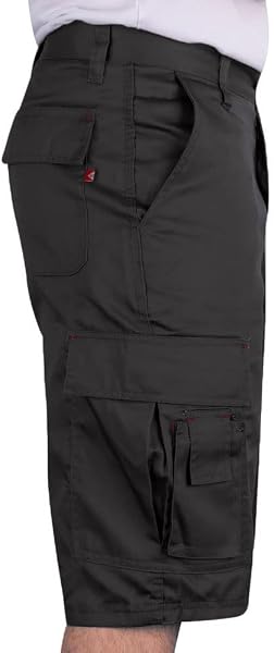 Lee Cooper Mens Classic Multi Pocket Cargo Shorts Heavy Duty Easy Care Black 34W - 3