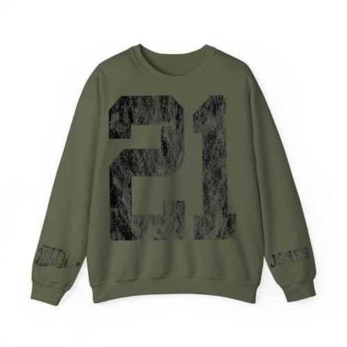 Custom #1 Fan Sweatshirt Sports Sweater Personalized Football Team Number Crew Neck Customize Vintage Letter Shirt Print Game Day T Shirt Retro Gift for Cheer Girls Mom Teen Unisex Varsity Sports Fan4