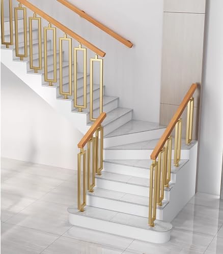 Balaustre rectangular de hierro dorado ajustable para corregir desniveles 3