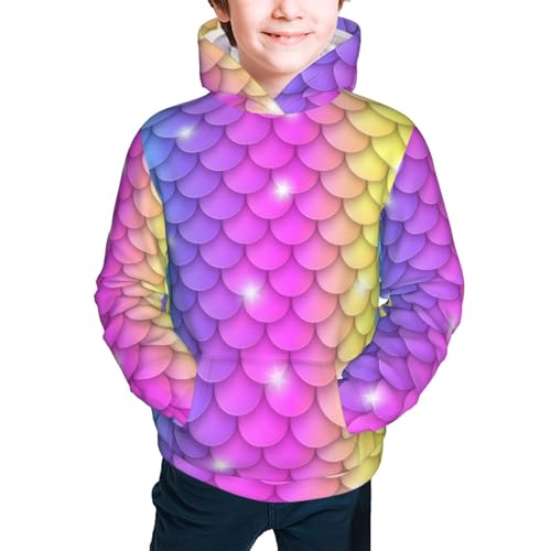 Rainbow Scales2 Kid Hoodies Boys Sweatshirts Girls Pullover with Pocket3
