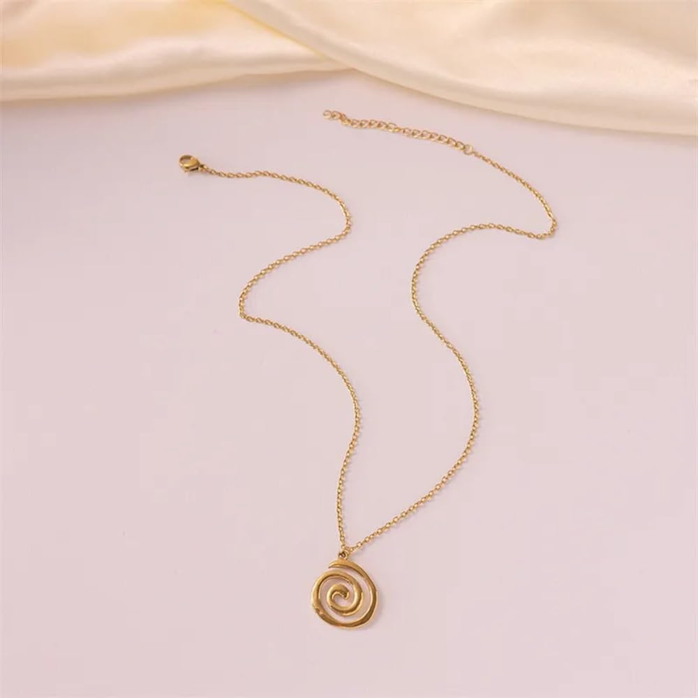 Pierced Owl Stainless Steel Spiral Pendant Necklace - Image 5