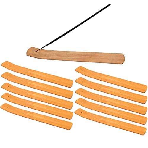 Log Incense Burner Bamboo Wooden Incense Stick Holder Burning Joss Insence Box Burner Ash Catcher 10Pcs #TOP24