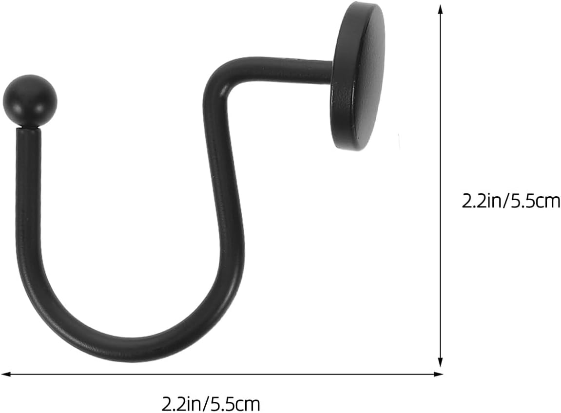 Totority 24pcs Black Metal Shower Curtain Rings Hooks – Decorative Rustic Bathroom Curtain Accessories, Round Shape, Sturdy Iron Hangers for Bathroom Rods