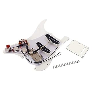 Alnicov Pickguard pré-câblé chargé de guitare SSH Alnico Micros double rail Humbucker avec couvercle arrière pour… - Les Beatles, Paul McCartney, John Lennon, RIngo Starr, George Harrison Alnicov Pickguard pré-câblé chargé de guitare SSH Alnico Micros double rail Humbucker avec couvercle arrière pour… – Image 3