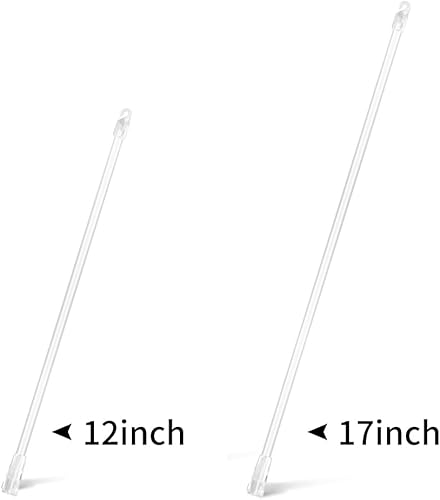 Miniatura 9 de Varita ciega de 17 pulgadas, 2 piezas, piezas de repuesto de persianas verticales, repuesto de varilla inclinable, varilla ciega transparente con