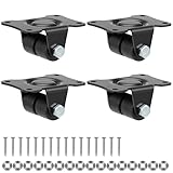 Finnhomy 1 Inch Caster Wheels Set of 4 Heavy Duty Low Profile Plate Rigid Casters Premium Solid Nylon Double Wheels 1,100 Lbs Anti-wear Furniture Casters Extra-Wide Smooth for Bed Workbench Black