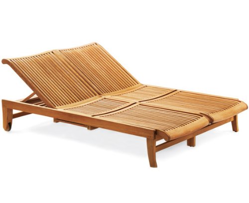Wholesaleteak Grade-A Teak Multi Position Sun Double Chaise Lounger Steamer With Slide Out Tray - Furniture Only - Giva Collection #Whchgv2 #TOP21