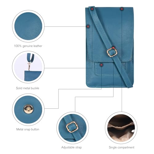 Image of Oak Leathers Small Crossbody Bag For Women - Mini Cell Phone Purse - Crossover Wallet Bag With Adjustable Shoulder Strap