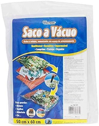 Kit 10 Saco a Vácuo Roupa Viagem 50 x 60 cm Western + Bomba