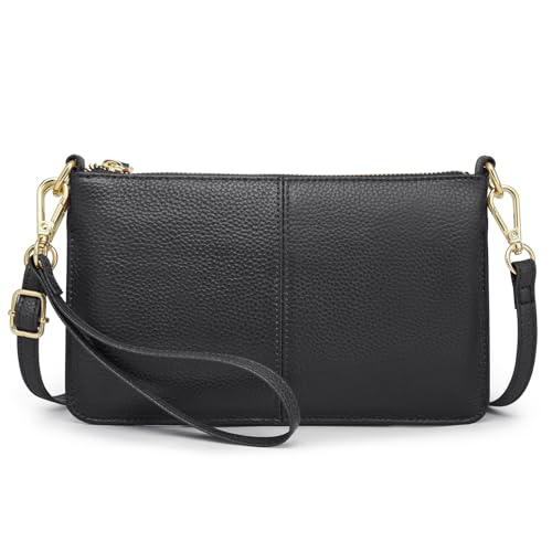 Kattee Leather Small Crossbody Shoulder Bags Purse for Women Trendy, Designer Handbag Pouch Clutch with Wristlet