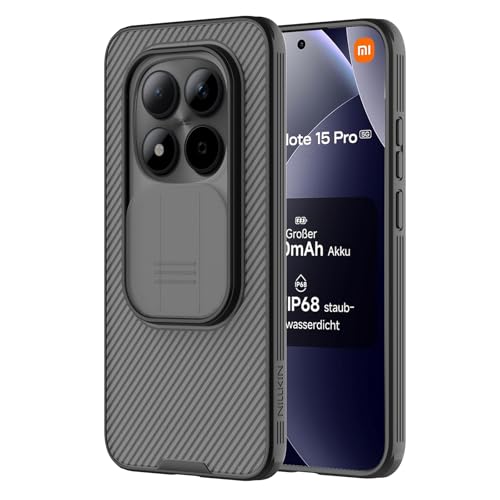 Nillkin Coque de protection pour Xiaomi Redmi Note 15 Pro 5G 2026 - Avec coque de protection Slide Camera - Résistant aux chocs et aux rayures - Compatible avec Note 15...