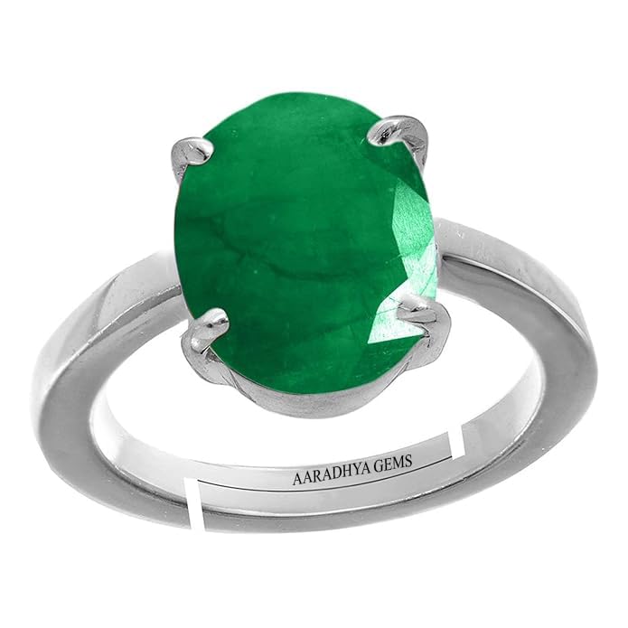 Natural Panna Astrological Ring 12.25 Ratti 11.30 Carat Genuine and Certified Emerald Adjustable Silver Ring for Women's and Men's-image-35