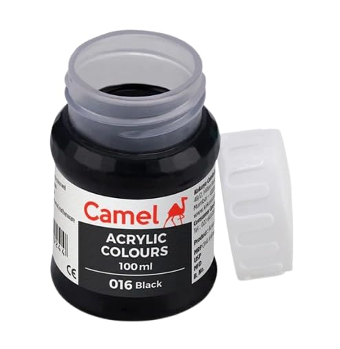 Image of Acrylic Colour 100ML - Versatile, Permanent, and Skin-Friendly Paint for Multiple Surfaces | (Black 016)