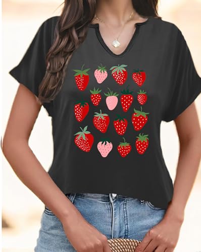 Womens Vintage Flowers V Neck Shirt Casual Floral Print Tee Shirts Cute Wildflowers Graphic Cottagecore Tops3