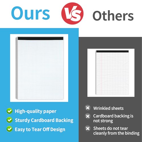 Caderno de papel quadriculado 21 x 28 cm, papel milimetrado 10 x 10 cm, suporte de papelão resistent