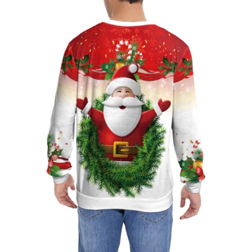 Eciodci Unisex Christmas Ugly Sweatshirt 3D Christmas Tree Xmas Lights Print Pullover Long Sleeve Sweatshirts for Merry Party - Image 5