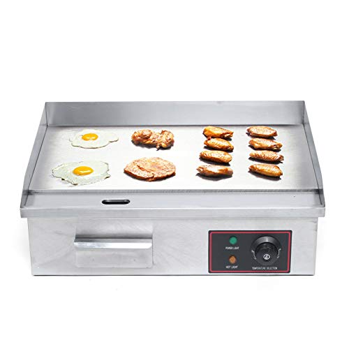 Piastra elettrica da banco, Piastra Grill Commerciale da 3 kW con Controllo della Temperatura Regolabile, Piastra Teppanyaki in Acciaio Inox per Cucina