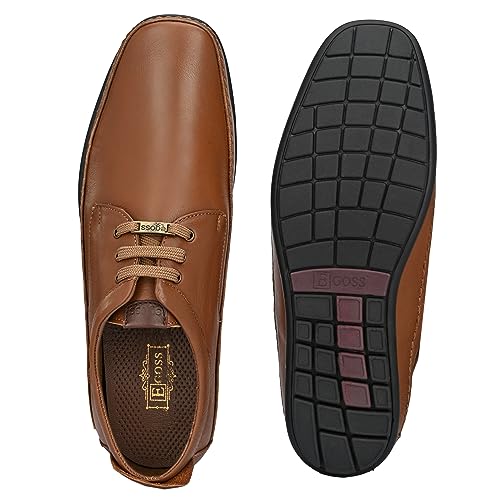 Image of egoss Derby Formal Shoes for Men | Genuine Leather | Stretch Fit | Comfortable & Stylish | Ideal for Office & Tusiness Wear - GS-247