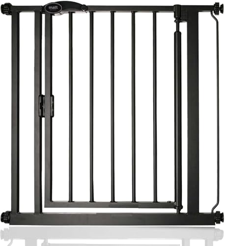 Cancelletto per Scale a Pressione con Chiusura Automatica 75cm - 82cm Nero Opaco a per Bambini Barriera di Sicurezza per