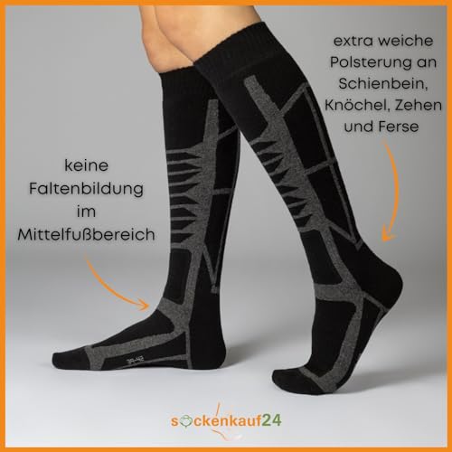 2 Paar Skisocken Herren & Damen Ski Kniestrümpfe – Bild 7