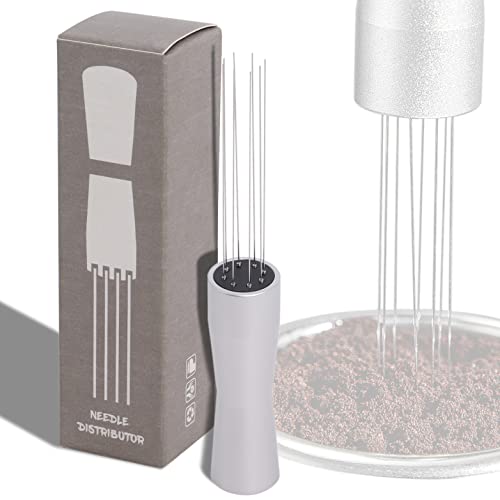 Gekufa WDT Tool Espresso Nadel Coffee Distributor Tamper,Edelstahl Nadel Manipulationsverteiler Kaffee Nadel Barista Zubehör(Silber) Cover