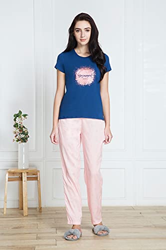 Image of Van Heusen Women's Printed Lounge Pants | Drawstrings & Side Pockets | Ultra Soft Fabric | Relaxed Fit | At home pyjamas | Everyday Comfort | Printed | Style 55306 | Available in Pack of 1 & 2