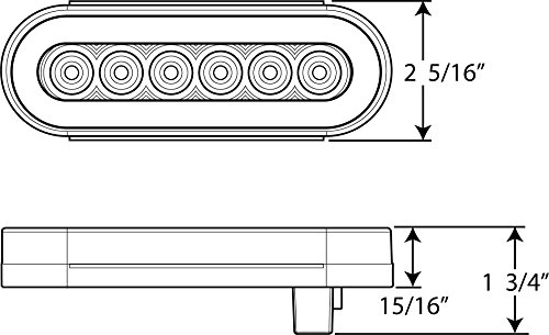 Optronics Luz LED de respaldo ovalada sellada 6 pulgadas miniatura 4