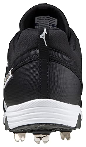 Mizuno Men's 9-Spike Ambition 2 Baseball Shoe, Black-White, 9.5 #TOP1