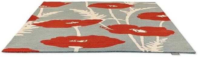 Hand Tufted New Zealand Wool Area Rug, Multicolor Poppy Bloom Floral Design, Handmade Medium Pile Carpet for Living Room & Bedroom, Rectangular, Premium Interior Decor