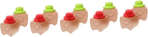 Alipis Estuche para dientes de bebé, soporte de almacenamiento de dientes para niños, 10 unidades, caja de dientes de madera de dibujos animados,