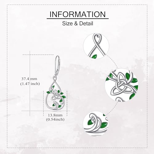Sterling Silver Dangle Earrings for Women Celtic Knot Tree of Life/Coffee Book/Orchid Flower/Duck Jewelry Gifts for Women3
