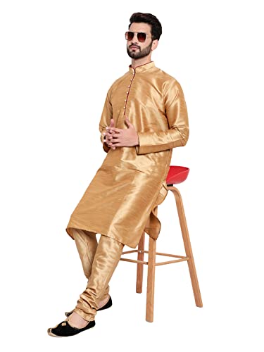 Image of HUZUR Mens Silk 6 Loop Kurta Pajama