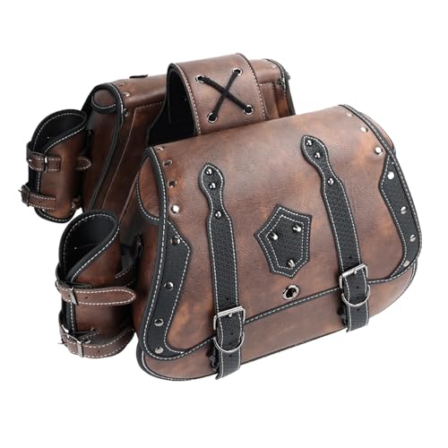 Sacoches de moto en PU universelles sac latéral de rangement bagages Softail