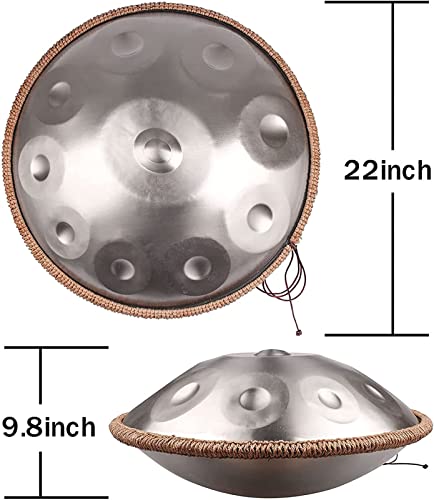 Hand Pan Drums, Handpan Steel Drums Instrumento Musical D Minor 10 Notas 22 pulgadas Steel Hand Drum con Bolsa de Transporte, Soporte para Tambor y Mazo, Paño Libre de Polvo miniatura 4
