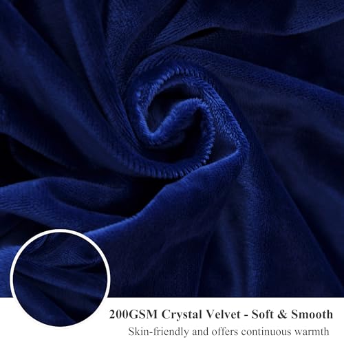 Image of XeGe Plush Shaggy Duvet Cover, Luxury Ultra Soft Crystal Velvet Fuzzy Bedding 1PC(1 Faux Fur Duvet Cover), Fluffy Furry Comforter Cover with Zipper Closure(King, Navy Blue)