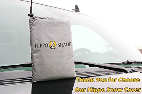 Big Hippo Snow Cover, Magnetic Windshield Snow Cover and Mirror Covers Used for Storage Pouch - Ice Frost Windshield Cover Wind Proof Car Cover in All Weather, Fit for Cars, Trucks, SUV, Vans Vehicle