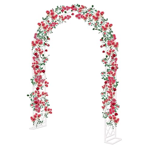 Générique Arc de Jardin Lourd ， Arbor Jardin Stable pour Les Plantes d'escalade Cour de terrasse en Plein air Mariage de 1,80m à 3,00 m de Rose Rose Arc Rose métal Rose.
