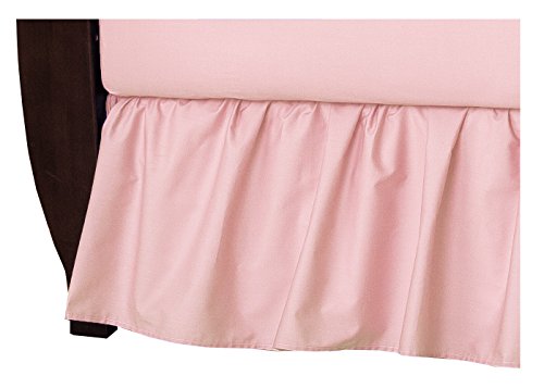 Image of American Baby Company 100% Natural Cotton Percale Ruffled Crib Skirt, Blush Pink, 52"L x 28"W + 13.5"