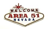 Welcome to Area 51 Nevada 3' Embroidered Patch DIY Iron or Sew-on Decorative Vacation Travel Souvenir Applique X-File Unexplained Mysteries Space Ship UFO Flying Saucer Cryptid Bigfoot Mountains