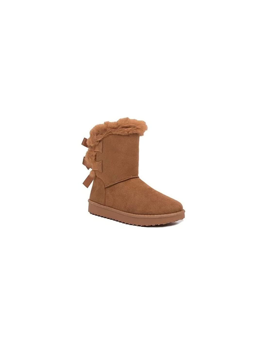 Bottes Charles Jourdan En Daim Marron Avec Fourrure Synthétique - Taille 36.5 - Occasion Très Bon État