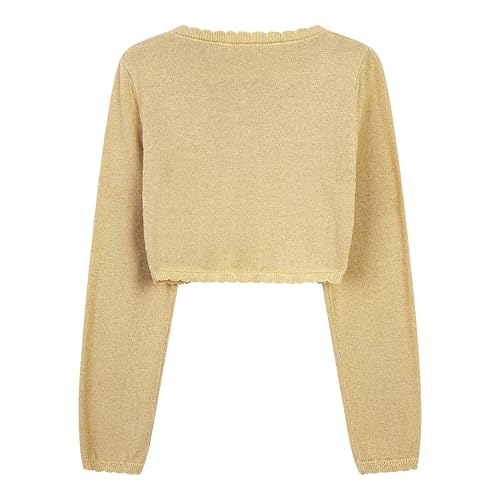 BlackButterfly Girls Long Sleeve Sparkle Cardigan Childrens Kids Bolero Shrug2