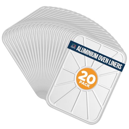 Aluminum Oven Liners for Bottom of Oven (20 Pack), Disposable Foil Oven Liners for Bottom of Oven, Oven Drip Pans, Oven Liners for Bottom of Electric Oven and Gas Oven, Oven Liner, 18.5
