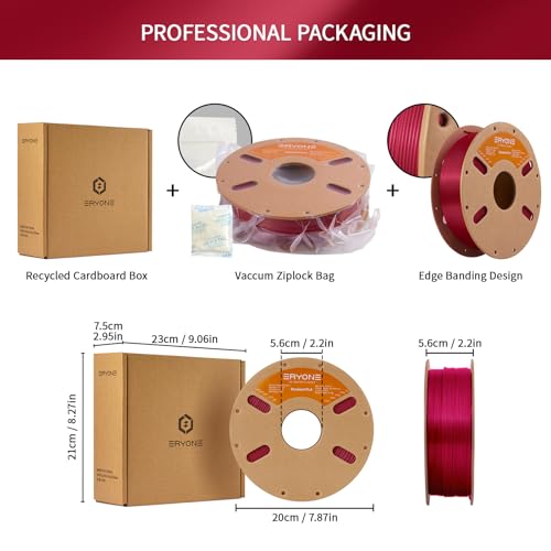 Image of ERYONE PLA Filament 3D Printer PLA Filament 1.75mm + /- 0.03mm, PLA Filament 1KG Cardboard Spool(2.2LBS), Rose