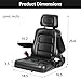 Thickened Universal Forklift Seat with Safety Belt, Adjustable Backrest & Armrest & Headrest for Tractor Excavator, Skid-Steer, Backhoe, Telehandler