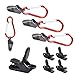 Xiuyer Toldos Abrazaderas, 40pcs Plástico Negro Prueba Viento Prueba Viento Camping Clips Carpa Tienda Campaña Pinzas Lona con Mosquetón Gancho para Actividades Aire Libre