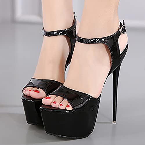 Sandales à talons hauts de 16cm et bout ouvert pour soirée