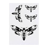 Azeeda 4 x 'Death's-head Hawkmoth' Temporary Tattoos - Water Resistant, Skin-Safe, Non-Toxic Transfers, Mixed Sizes (TO00049259)