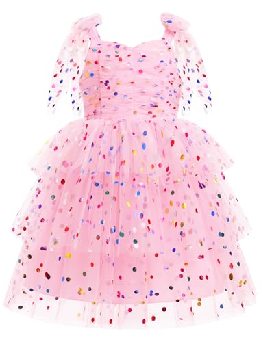 Toddler Kids Girls Valentines Day Dress Heart Tiered Tulle Dress Photography Dress Wedding for Baby Girls