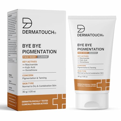 Image of DERMATOUCH Bye Bye Pigmentation Face Wash | Anti Pigmentation Face Wash for Men and Women with Niacinamide, Kojic Acid & Glutathione | 30g